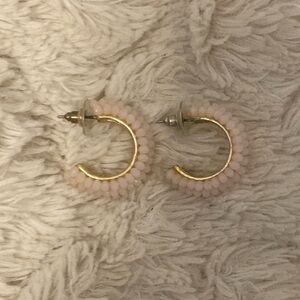 Pink and Gold Hoop Earrings